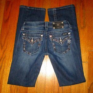 MISS ME Embellished Flap Boot Jeans Sz 26x32